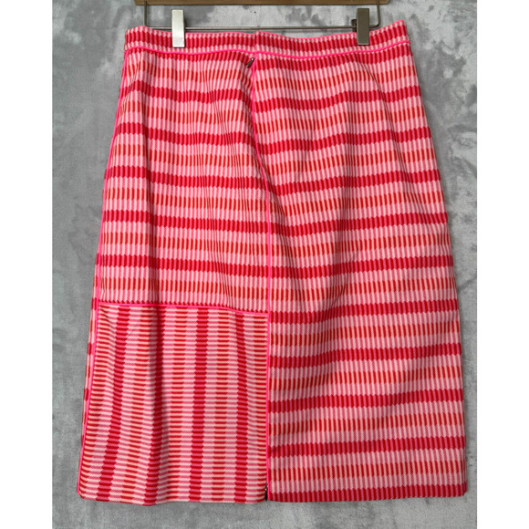 Per Se by Carlisle Skirt Womens 10 Neon Pink White Pencil Cotton Stretch Career - Picture 2 of 11